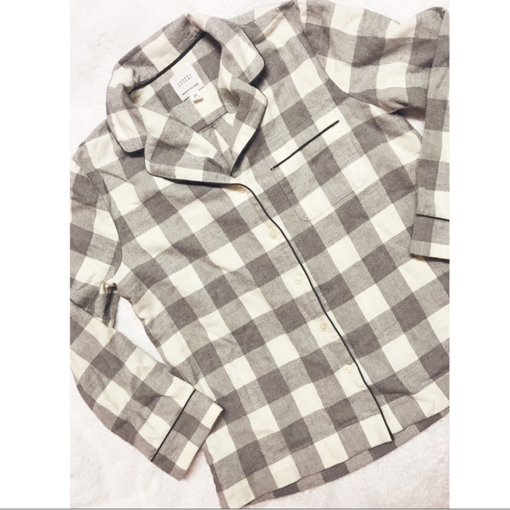 Flannel PJ Button-Up Top